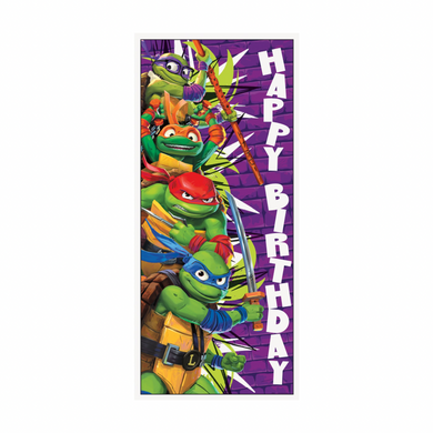 Kids birthday Ninja Turtle door poster
