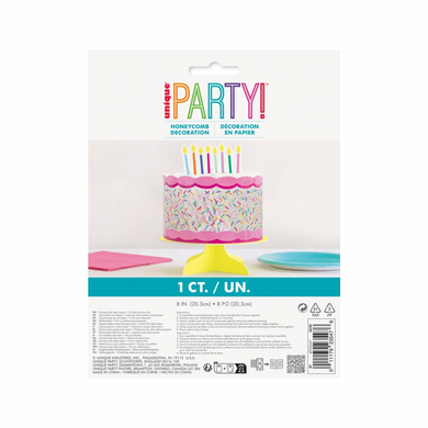 Birthday cake honeycomb topper pink