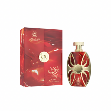 Front view of Taraf Rouge cologne packaging