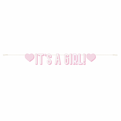 Gender reveal girl banner