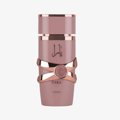 Yara Elixir Eau de Parfum bottle — sweet oriental gourmand fragrance for women with strawberry, vanilla, caramel and amber notes