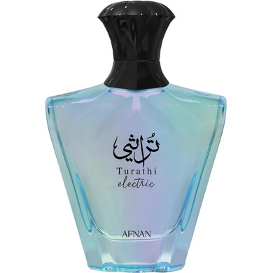 Afnan Turathi Electric Eau de Parfum 90ml Iridescent Blue Bottle with Box