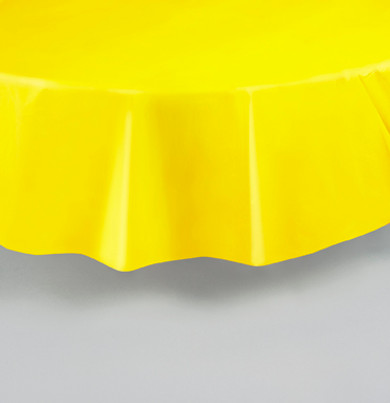Sunflower Yellow Plastic Tablecover Round