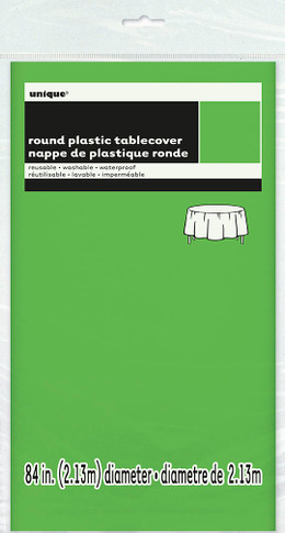Lime Green Plastic Tablecover Round