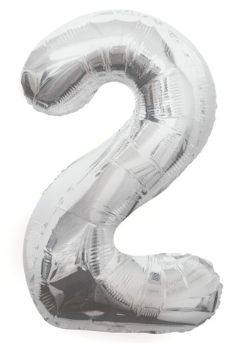 34" Balloon Number 2 Silver