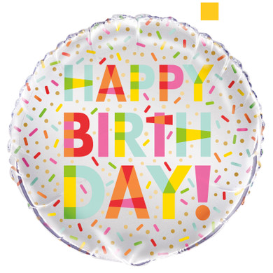 18" Happy Birthday Donut Party Mylar Foil Balloon