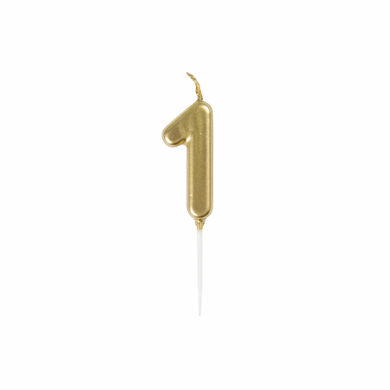 Gold Number 1 Birthday Candle – 1ct