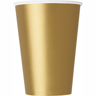 14ct Gold Paper Cups 9 Oz (270 ml)
