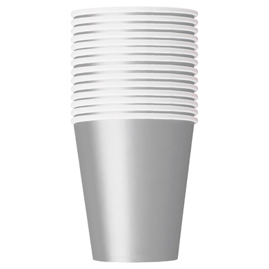 14ct Silver Disposable Paper Cups 9oz