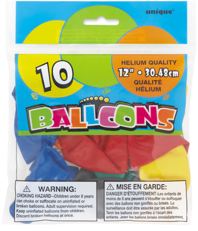 10 Balloons Helium Quality Assorted