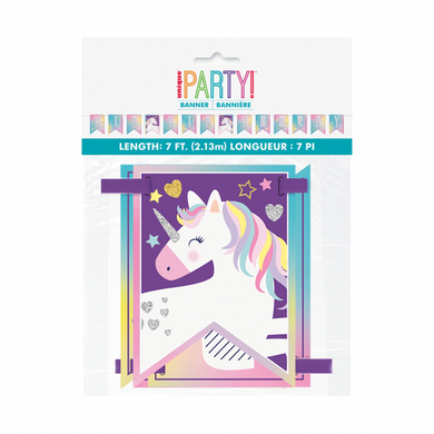 Colorful unicorn party backdrop 7 ft