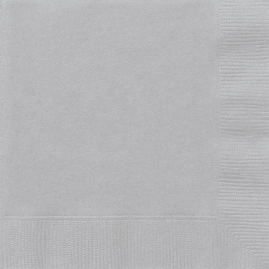 Silver Beverage Napkins 20 ct 2 ply