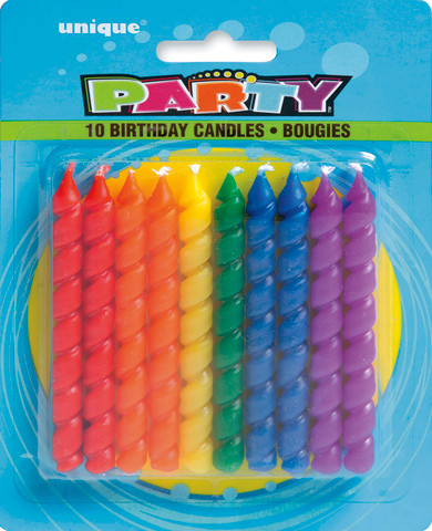 Birthday Candles Colors 10pk