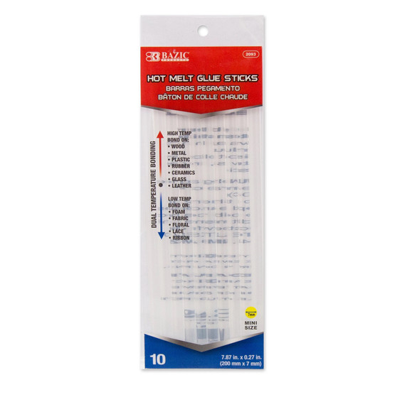 Dual Temp. Mini Hot Melt Glue Sticks 7.87" x 0.27"