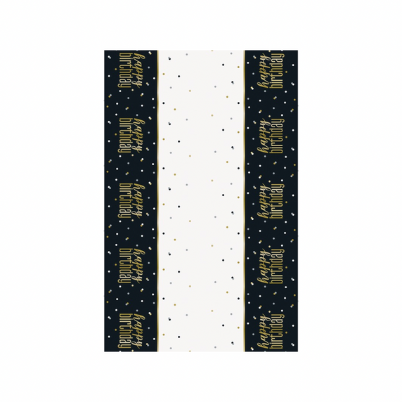 Birthday table cover black and gold