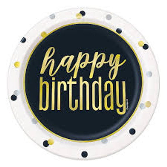 Metallic Happy Birthday Small Plates