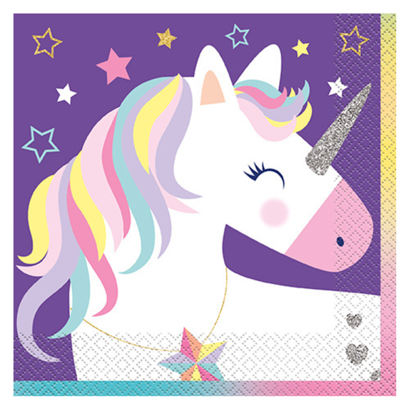 stars & unicorn large paper napkins 16-count