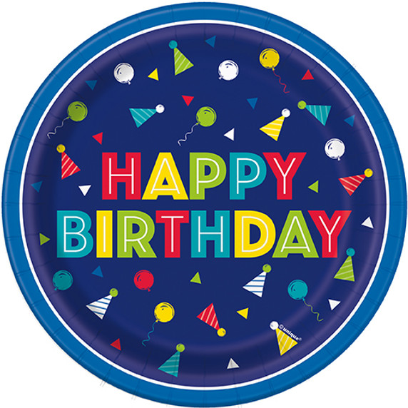 9" Peppy Luncheon Birthday Paper Plates 8ct