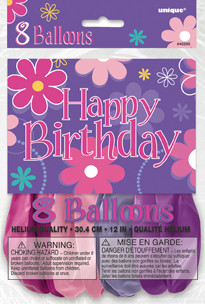 Happy Birthday Blossom 8pk Balloons