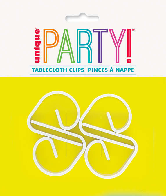 4pk Tablecloth Holder Clips, White