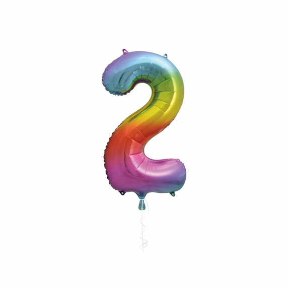 Bright multicolor number 2 balloon for party backdrop