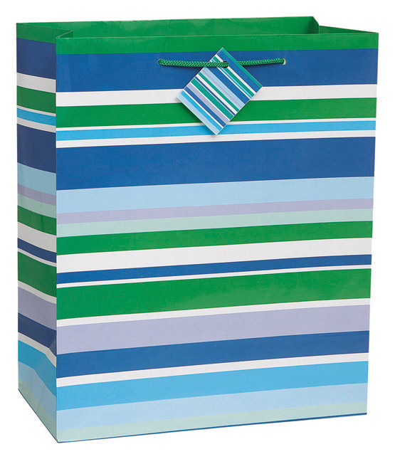 Large Party Stripes Gift Bag 13” x 10.5 ”