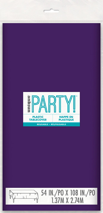Deep purple rectangle plastic table cover 54-inch disposable party tablecloth