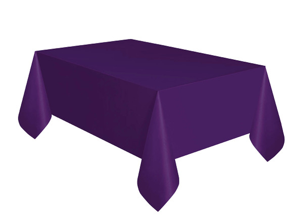 Deep purple rectangle plastic table cover 54-inch disposable party tablecloth