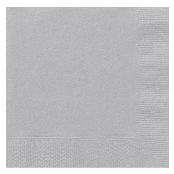 silver large paper napkins 20-count for party table setting