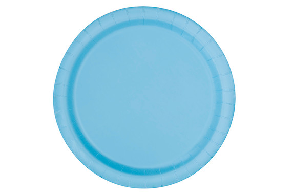 Powder Blue Paper Plate Large