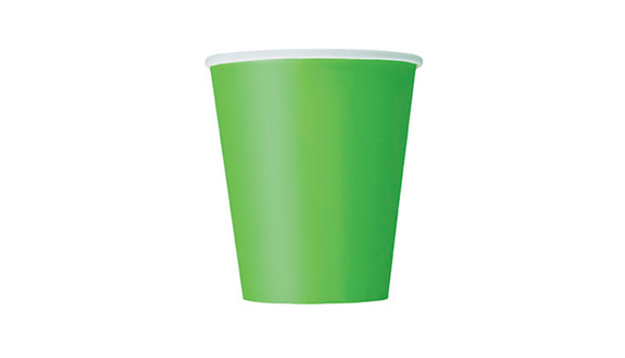 LIME GREEN PAPER CUPS 9oz. (270ml)