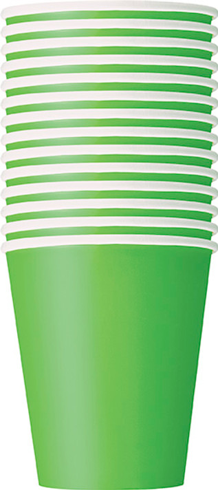 Lime green paper cups 9 oz 14 count disposable party cups