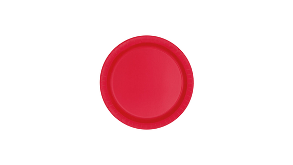 Ruby Red Paper Plates Round Small 20 ct. 6 3/4 in. 17.1 cm