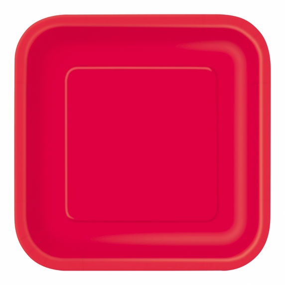 Red square party dinner plate