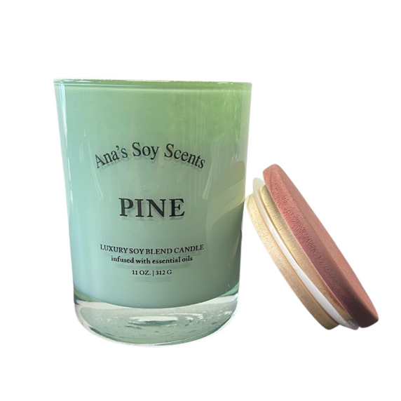 Pine, Ana's Soy Scents 11oz Candle with Lid