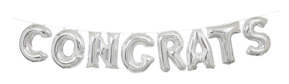 Silver CONGRATS 8 Balloons (14 in 35.5 cm)