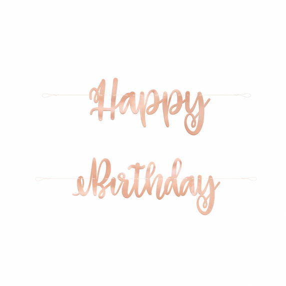 Happy Birthday Rose Gold Banner – 7 ft Long