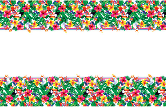 Palm Tropical Luau Rectangular Plastic TableCover 54"x84"