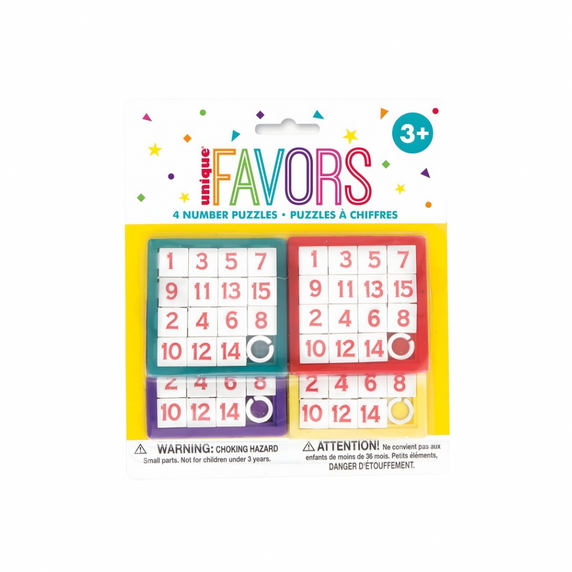Number puzzles 4 ct (3+) party favor