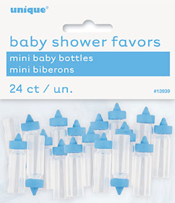 Blue Mini Baby Bottles Favors 24ct