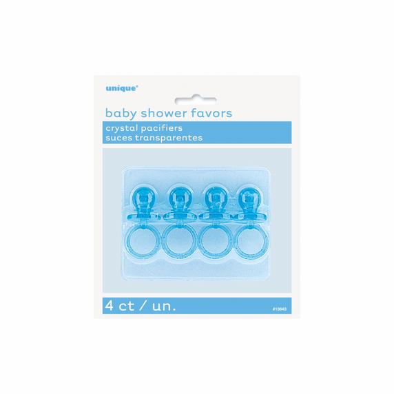 Mini blue pacifier party favors
