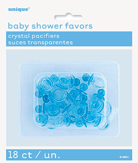 Blue Crystal Pacifier Favors 1" 18ct