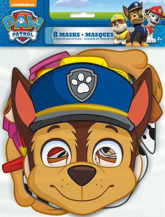 Assorted Paw Patrol character masks for kids party wear