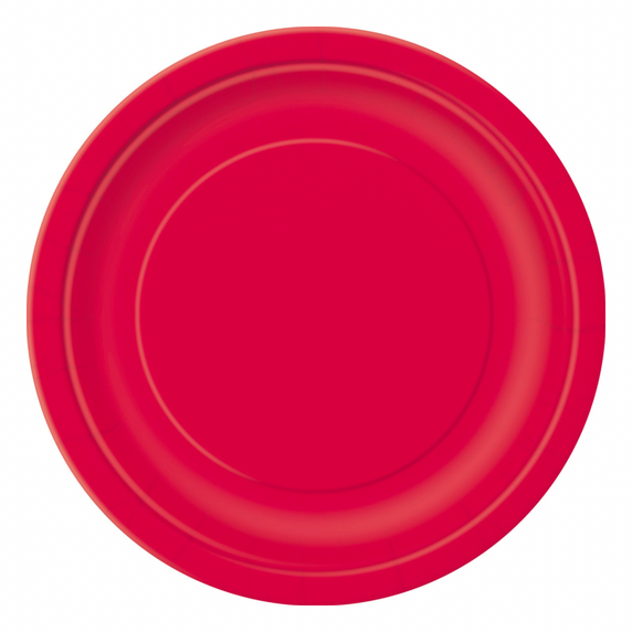 Ruby Red Round Paper Plates – 8 5/8 in (16 ct)