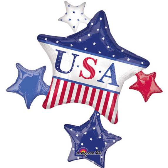 4th of July American Classic Star Cluster 35in. Foil Balloon
