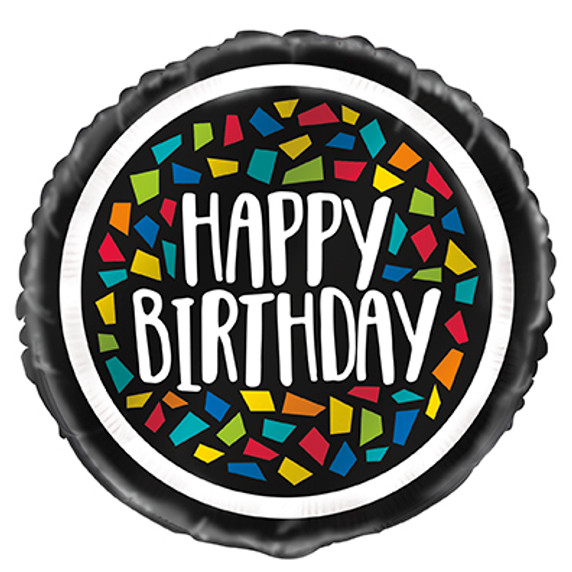 Colorful Mosaic Happy Birthday Foil Balloons