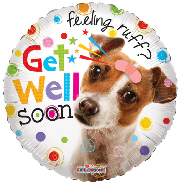 Get Well Dog Foil Balloon 18''