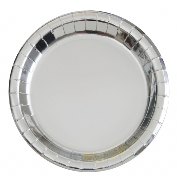Silver round paper plate