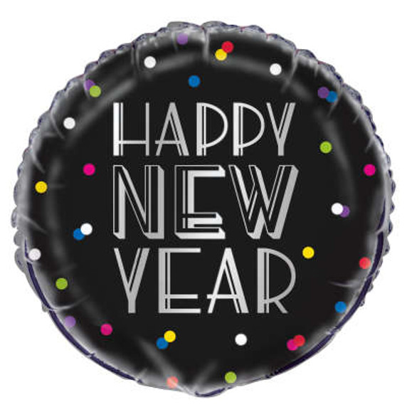 Bulk Neon Dots New Year Foil Balloon 18''