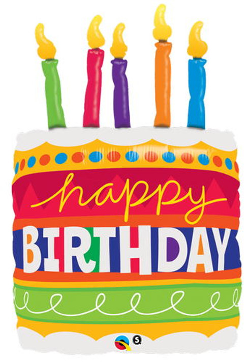 Ignite the Celebration: 35-inch Balloon Cake & Candle Happy Birthday Design – A Festive Centerpiece for Memorable Birthdays